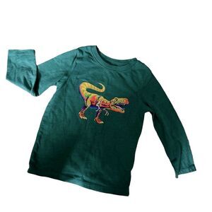 Cat & Jack Green Dinosuar Graphic Long Sleeve Shirt Size 3T